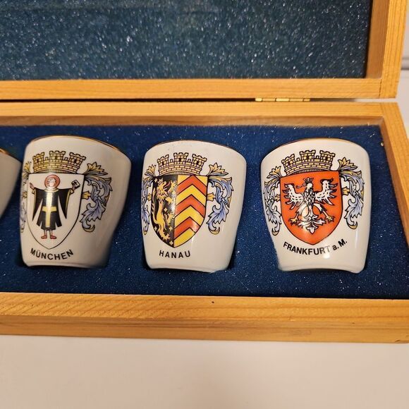 Antique Collectible German Shot Glasses with strage box, Rare Find - Picture 4 of 11